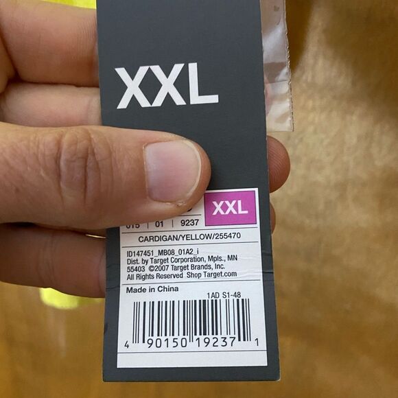 MOSSIMO Supply Co academia yellow v neck button front bolero short cardigan - Picture 3 of 6